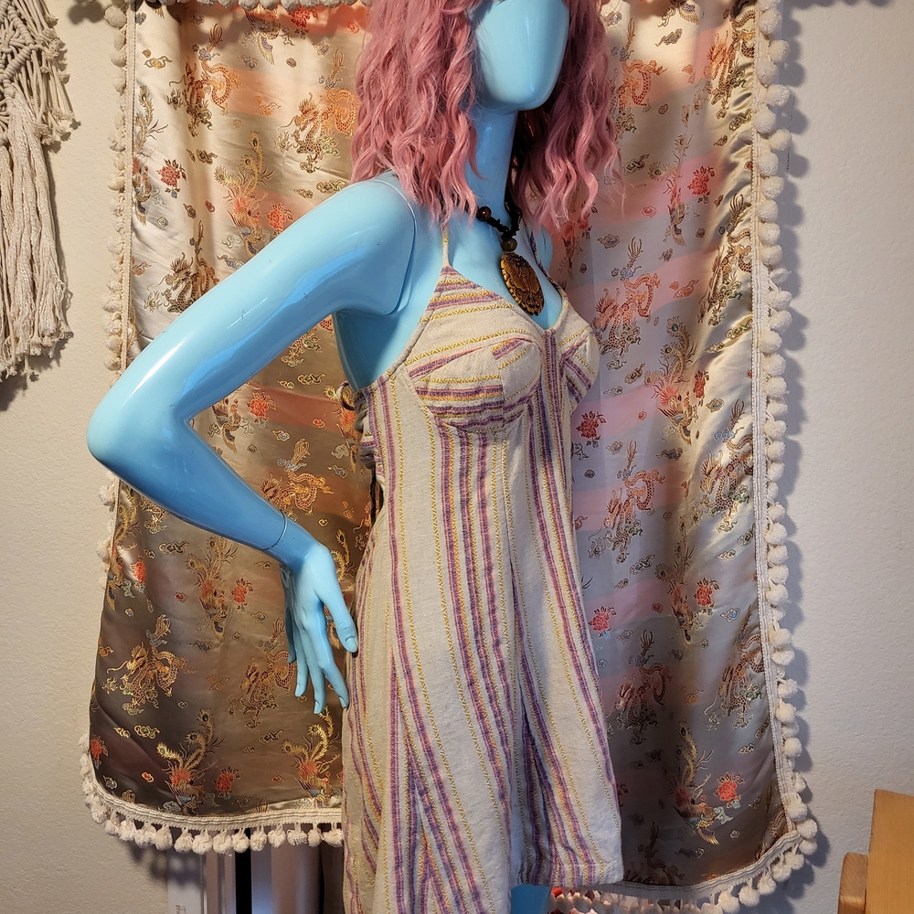 Free People Beach Vibe Striped Mini Dress
